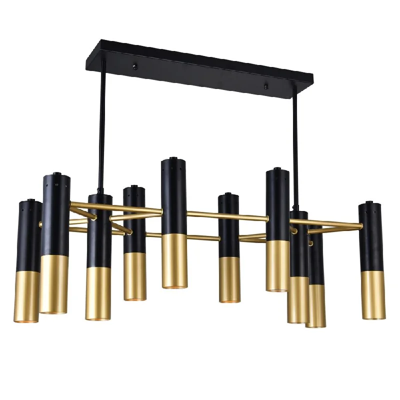 Oversized Chandeliers as a Statement Piece in Living RoomsOversized Chandeliers as a Statement Piece in Living RoomsAnem 10 Light Down Chandelier With Matte Black & Satin Gold Finish