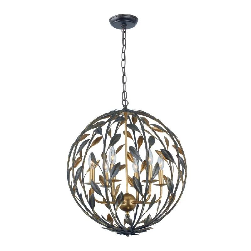 Chandeliers with Adjustable Arms for Directional LightingChandeliers with Adjustable Arms for Directional LightingBroche 6 Light English Bronze + Antique Gold Sphere Chandelier Chandeliers with Adjustable Arms for Directional LightingChandeliers with Adjustable Arms for Directional LightingBroche 6 Light English Bronze + Antique Gold Sphere Chandelier