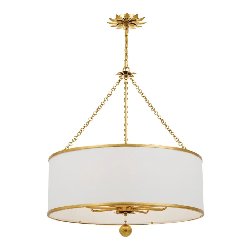 Chandeliers with Metal Frames in Black FinishChandeliers with Metal Frames in Black FinishBroche 8 Light Antique Gold Chandelier