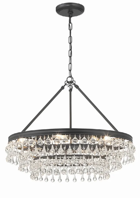 Chandeliers with Colored Glass for a Splash of ColorChandeliers with Colored Glass for a Splash of ColorCalypso 6 Light Matte Black Chandelier
