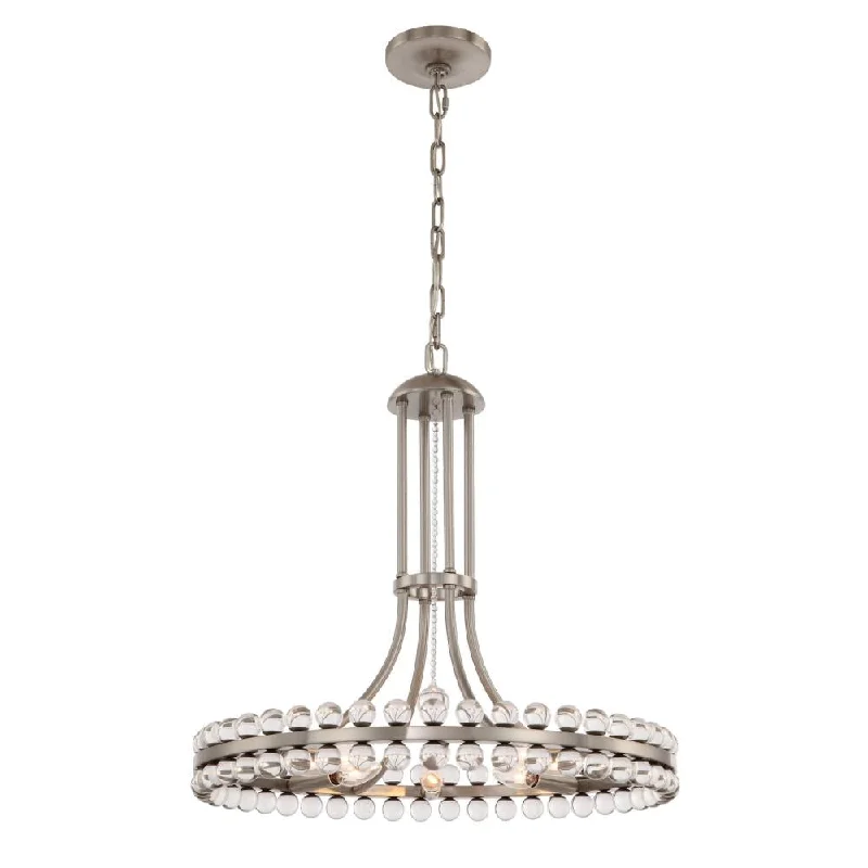 Chandeliers with Colored Glass for a Splash of ColorChandeliers with Colored Glass for a Splash of ColorClover 8 Light Brushed Nickel Chandelier