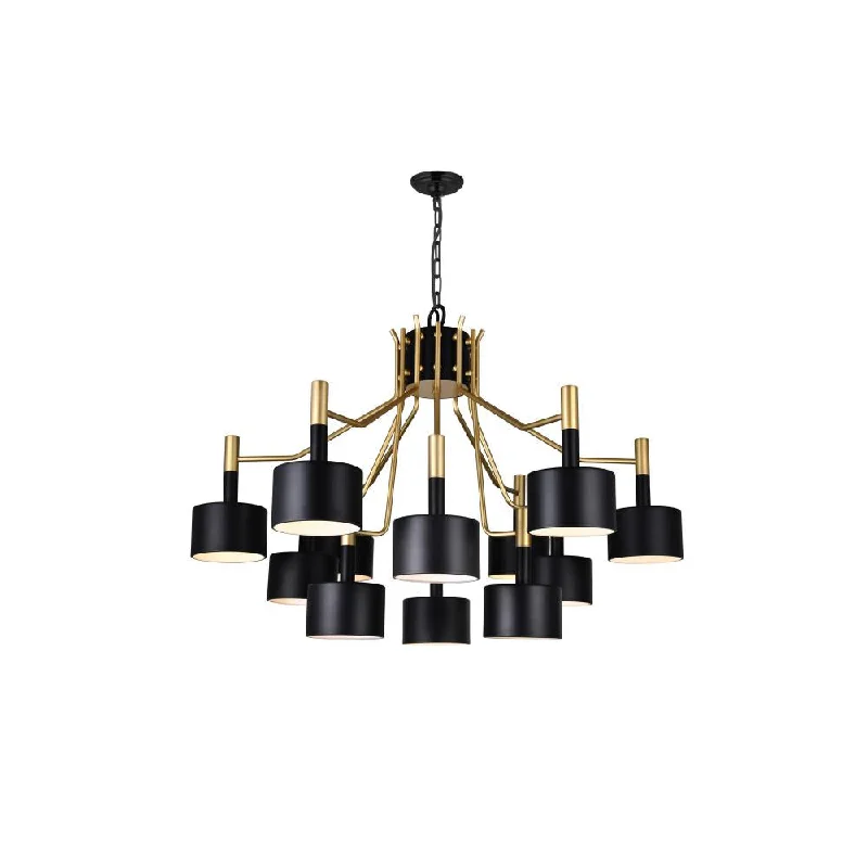 Chandeliers with Murano Glass for a High - End Artistic TouchChandeliers with Murano Glass for a High - End Artistic TouchCorna 12 Light Down Chandelier With Matte Black & Satin Gold Finish Chandeliers with Murano Glass for a High - End Artistic TouchChandeliers with Murano Glass for a High - End Artistic TouchCorna 12 Light Down Chandelier With Matte Black & Satin Gold Finish