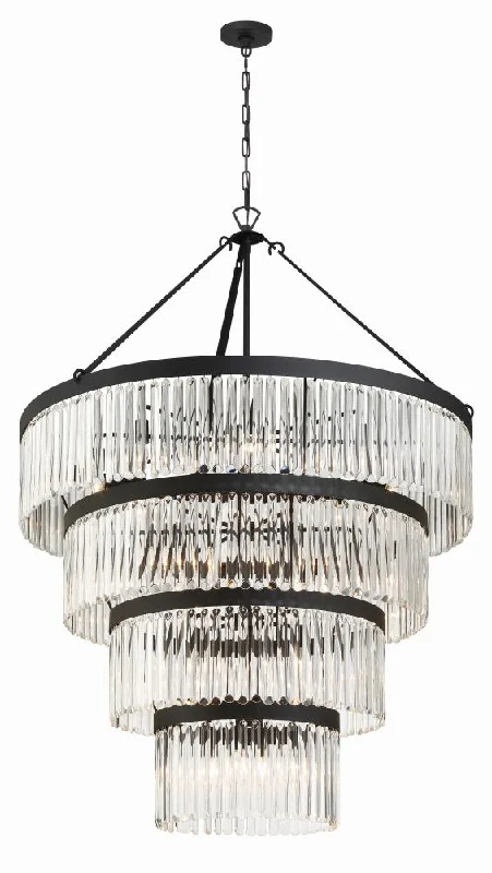Chandeliers with Metal Frames in Gold FinishChandeliers with Metal Frames in Gold FinishEmory 22 Light Black Forged Chandelier