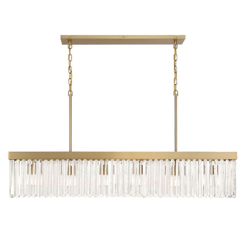 Chandeliers with Candle - Style Bulbs for a Classic AestheticChandeliers with Candle - Style Bulbs for a Classic AestheticEmory 6 Light Modern Gold Linear Chandelier