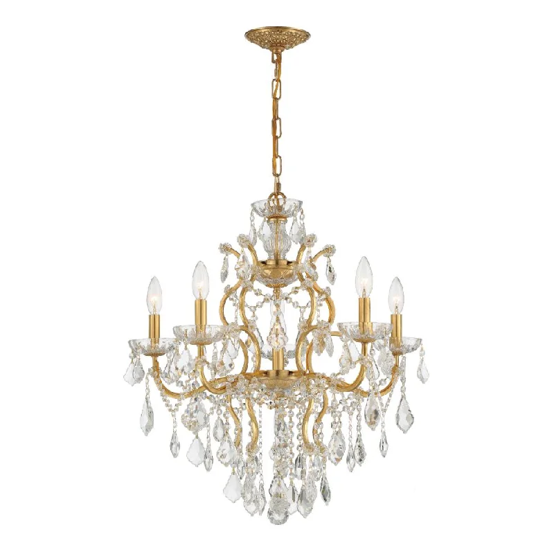 Chandeliers with Colored Glass for a Splash of ColorChandeliers with Colored Glass for a Splash of ColorFilmore 6 Light Hand Cut Crystal Antique Gold Chandelier