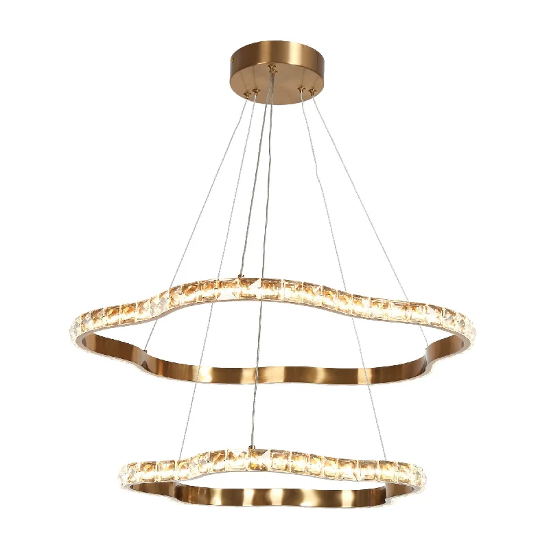 Chandeliers with Metal Frames in Silver FinishChandeliers with Metal Frames in Silver FinishGold Crystal 2-Tier LED Chandelier Lights Chandeliers with Metal Frames in Silver FinishChandeliers with Metal Frames in Silver FinishGold Crystal 2-Tier LED Chandelier Lights