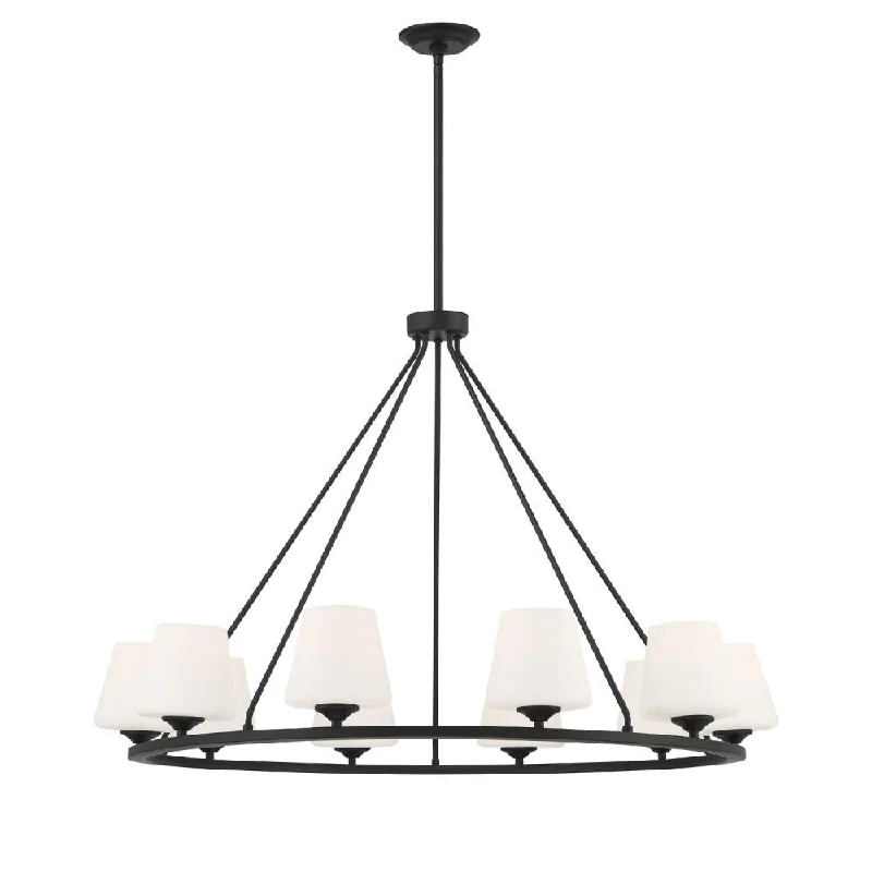 Chandeliers with Metal Frames in Copper FinishChandeliers with Metal Frames in Copper FinishKeenan 10 Light Matte Black Chandelier