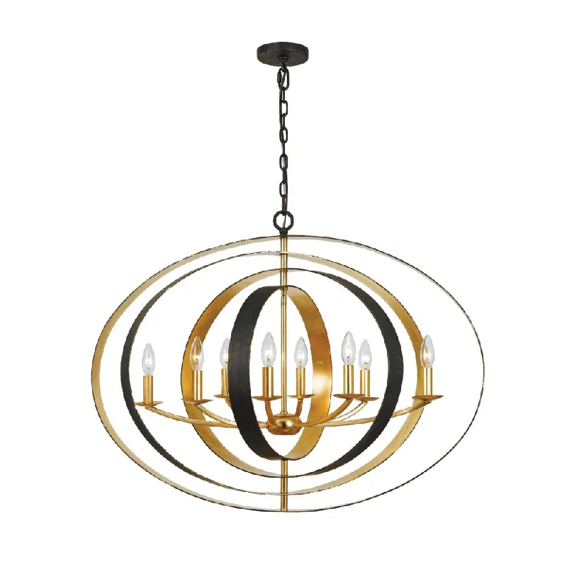 Chandeliers with Clear Crystal for a Sparkling EffectChandeliers with Clear Crystal for a Sparkling EffectLuna 8 Light English Bronze + Antique Gold Oval Chandelier Chandeliers with Clear Crystal for a Sparkling EffectChandeliers with Clear Crystal for a Sparkling EffectLuna 8 Light English Bronze + Antique Gold Oval Chandelier