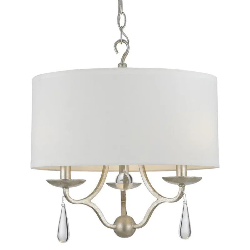 Chandeliers with Metal Frames in Bronze FinishChandeliers with Metal Frames in Bronze FinishManning 3 Light Silver Leaf Chandelier