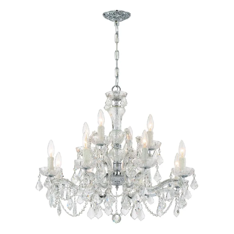 Chandeliers with Murano Glass for a High - End Artistic TouchChandeliers with Murano Glass for a High - End Artistic TouchMaria Theresa 12 Light Clear Italian Crystal Polished Chrome Chandelier Chandeliers with Murano Glass for a High - End Artistic TouchChandeliers with Murano Glass for a High - End Artistic TouchMaria Theresa 12 Light Clear Italian Crystal Polished Chrome Chandelier