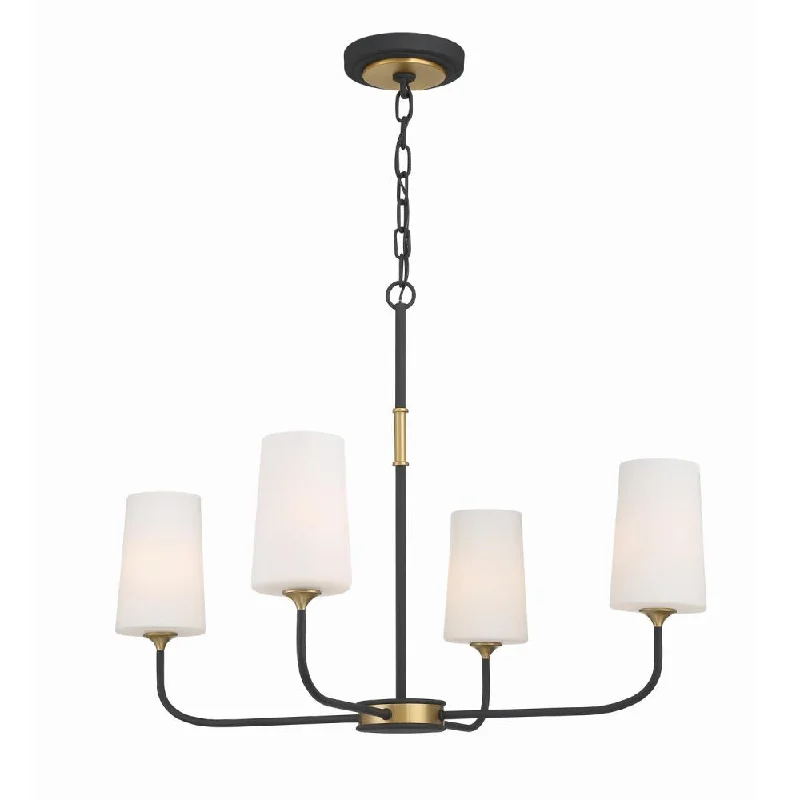 Chandeliers with Murano Glass for a High - End Artistic TouchChandeliers with Murano Glass for a High - End Artistic TouchNiles 4 Light Black Forged + Modern Gold Chandelier