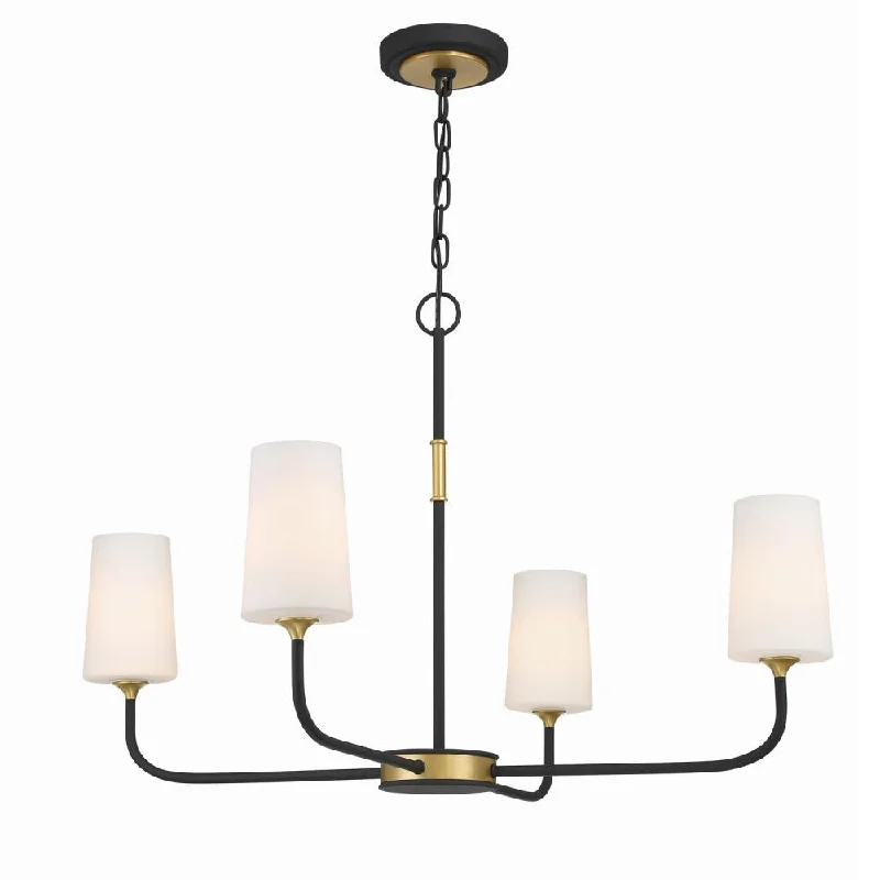 Chandeliers with Multiple Lights for Maximum IlluminationChandeliers with Multiple Lights for Maximum IlluminationNiles 4 Light Black Forged + Modern Gold Chandelier