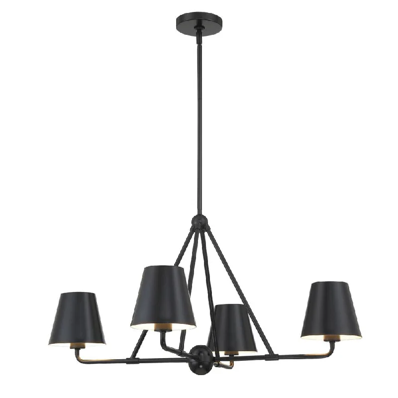 Art Deco Chandeliers for a Retro - Glam LookArt Deco Chandeliers for a Retro - Glam LookXavier 4 Light Matte Black Chandelier