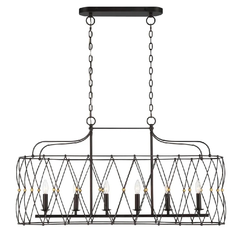 Rustic Wood Chandeliers for Country - Style HousesRustic Wood Chandeliers for Country - Style HousesZucca 6 Light English Bronze + Antique Gold Linear Chandelier