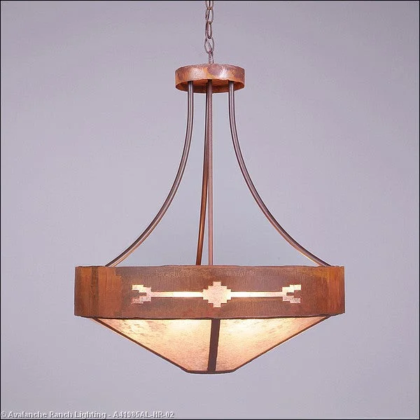 Moroccan Ceiling Lights with Colorful Stained Glass and Geometric CarvingsMoroccan Ceiling Lights with Colorful Stained Glass and Geometric CarvingsAvalanche Ranch Ridgemont-Del Rio A41985AL-HR-02 Pendant Light - Rust Patina