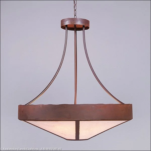 Tropical - Themed Ceiling Lights with Palm - Leaf Shapes and Rattan WrapsTropical - Themed Ceiling Lights with Palm - Leaf Shapes and Rattan WrapsAvalanche Ranch Ridgemont-Rustic Plain Rust Patina A42101IV-HR-02 Pendant Light - Rust Patina