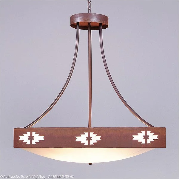 Art Deco Ceiling Lights with Geometric Patterns and Metallic FinishesArt Deco Ceiling Lights with Geometric Patterns and Metallic FinishesAvalanche Ranch Ridgemont-Pueblo A42584AF-HR-02 Pendant Light - Rust Patina