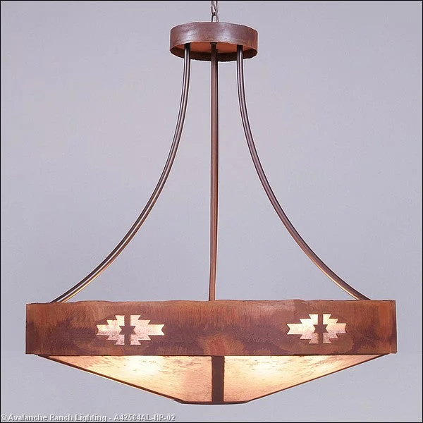 Tropical - Themed Ceiling Lights with Palm - Leaf Shapes and Rattan WrapsTropical - Themed Ceiling Lights with Palm - Leaf Shapes and Rattan WrapsAvalanche Ranch Ridgemont-Pueblo A42584AL-HR-02 Pendant Light - Rust Patina
