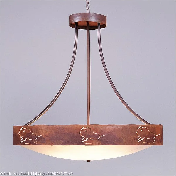 Bohemian Ceiling Lights with Beads, Tassels, and Colorful GlassBohemian Ceiling Lights with Beads, Tassels, and Colorful GlassAvalanche Ranch Ridgemont-Bison A42639AF-HR-02 Pendant Light - Rust Patina