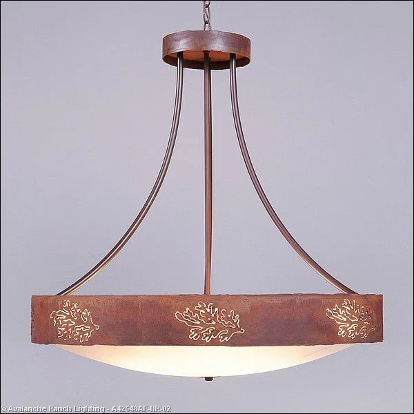 Glass Ceiling Lights with Frosted, Colored, or Etched GlassGlass Ceiling Lights with Frosted, Colored, or Etched GlassAvalanche Ranch Ridgemont-Cedar Bough Cutout A42648AF-HR-02 Pendant Light - Rust Patina Glass Ceiling Lights with Frosted, Colored, or Etched GlassGlass Ceiling Lights with Frosted, Colored, or Etched GlassAvalanche Ranch Ridgemont-Cedar Bough Cutout A42648AF-HR-02 Pendant Light - Rust Patina
