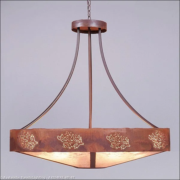 Contemporary Ceiling Lights with Unique, Abstract ShapesContemporary Ceiling Lights with Unique, Abstract ShapesAvalanche Ranch Ridgemont-Cedar Bough Cutout A42648AL-HR-02 Pendant Light - Rust Patina