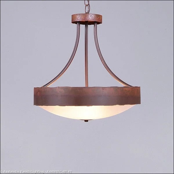 Victorian - Inspired Ceiling Lights with Ornate Crystal ChandeliersVictorian - Inspired Ceiling Lights with Ornate Crystal ChandeliersAvalanche Ranch Ridgemont-Rustic Plain Rust Patina A44601FC-HR-02 Pendant Light - Rust Patina