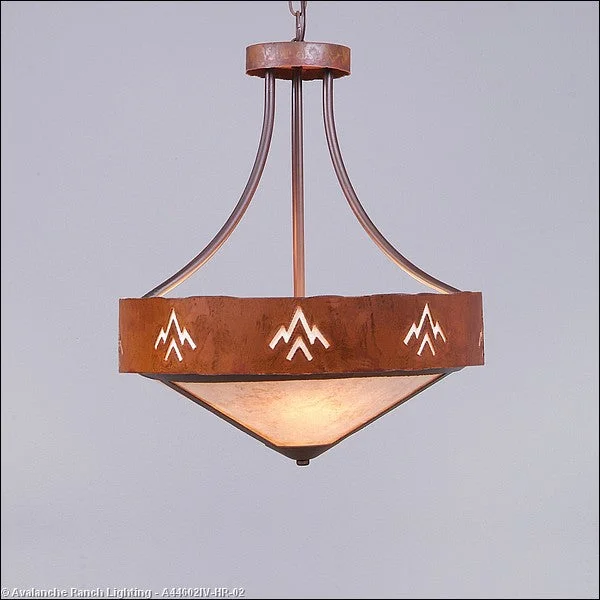 Metal Ceiling Lights in Brass, Copper, Stainless Steel, and IronMetal Ceiling Lights in Brass, Copper, Stainless Steel, and IronAvalanche Ranch Ridgemont-Deception Pass A44602IV-HR-02 Pendant Light - Rust Patina