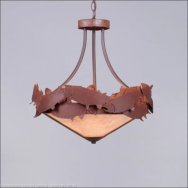 Bohemian Ceiling Lights with Beads, Tassels, and Colorful GlassBohemian Ceiling Lights with Beads, Tassels, and Colorful GlassAvalanche Ranch Crestline-Salmon A44761IV-HR-02 Pendant Light - Rust Patina