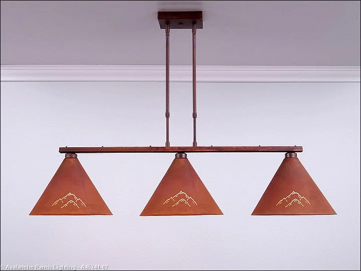 Mediterranean - Style Ceiling Lights with Terra - Cotta and Ceramic DetailsMediterranean - Style Ceiling Lights with Terra - Cotta and Ceramic DetailsAvalanche Ranch Canyon-Mountain Cutout A45341-02 Pendant Light - Rust Patina