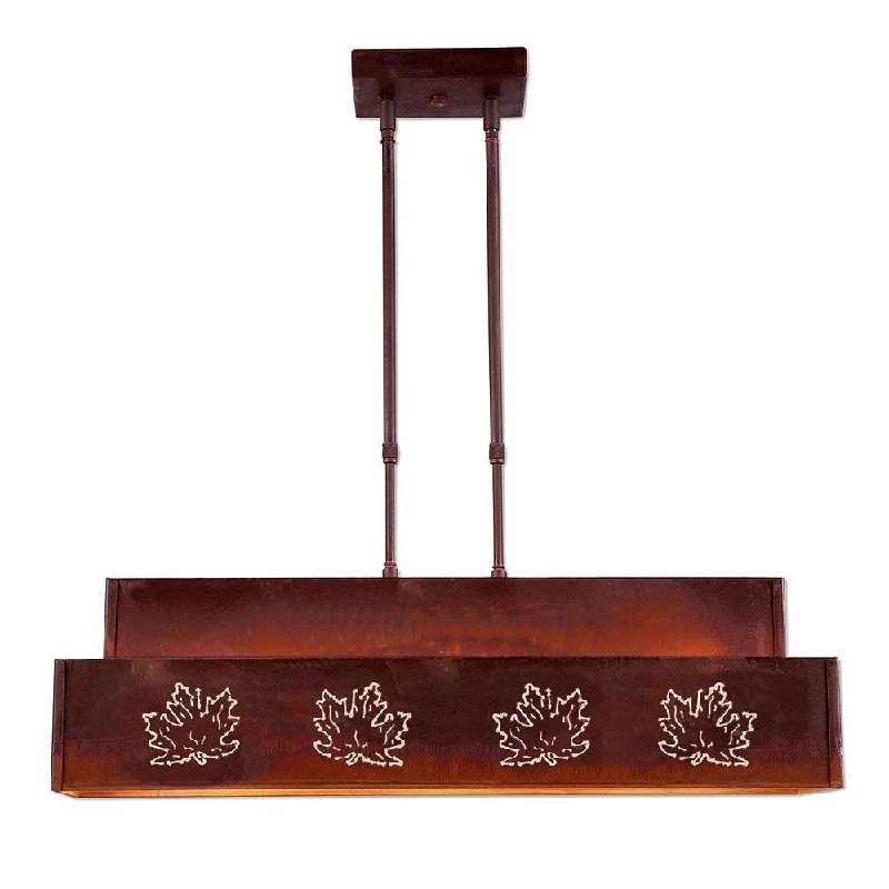 Glass Ceiling Lights with Frosted, Colored, or Etched GlassGlass Ceiling Lights with Frosted, Colored, or Etched GlassAvalanche Ranch Ridgemont-Maple Cutout A45906-02 Pendant Light - Rust Patina