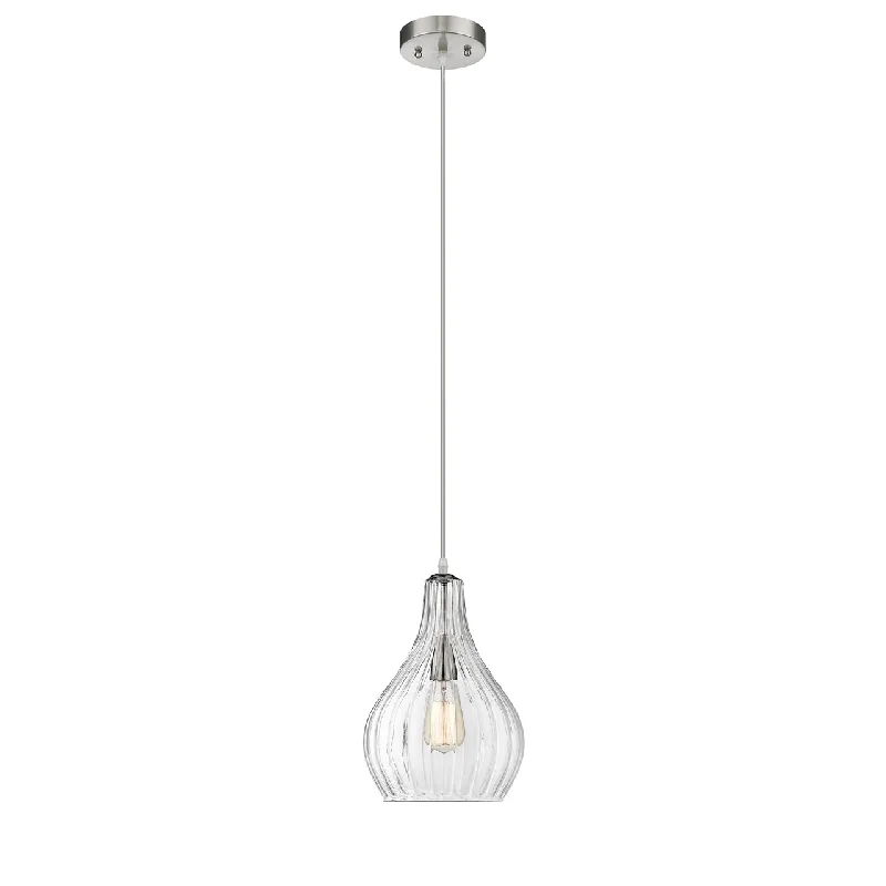 Bohemian Ceiling Lights with Beads, Tassels, and Colorful GlassBohemian Ceiling Lights with Beads, Tassels, and Colorful GlassChloe Lighting CH2S112BN09-DP1 Ariel Transitional 1 Light Brushed Nickel Mini Ceiling Pendant 9`` Wide