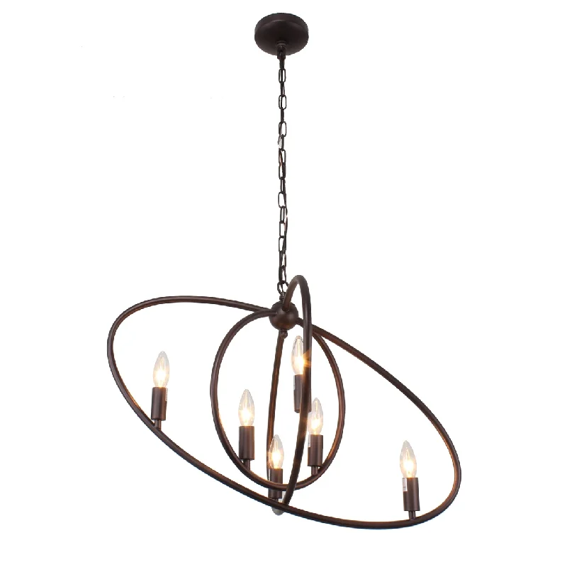 Mediterranean - Style Ceiling Lights with Terra - Cotta and Ceramic DetailsMediterranean - Style Ceiling Lights with Terra - Cotta and Ceramic DetailsChloe Lighting CH7S033RB21-UP6 Nina Transitional 6 Light Rubbed Bronze Ceiling Pendant 27`` Wide