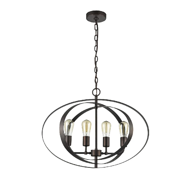 Victorian - Inspired Ceiling Lights with Ornate Crystal ChandeliersVictorian - Inspired Ceiling Lights with Ornate Crystal ChandeliersChloe Lighting CH59073RB24-UP4 Osbert Industrial-Style 4 Light Rubbed Bronze Ceiling Pendant 24`` Wide