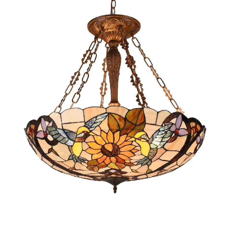 Tropical - Themed Ceiling Lights with Palm - Leaf Shapes and Rattan WrapsTropical - Themed Ceiling Lights with Palm - Leaf Shapes and Rattan WrapsChloe Lighting CH3T212AI28-UP4 Soar Tiffany-Style Dark Antique Bronze 4 Light Animal Ceiling Pendant 28`` Wide