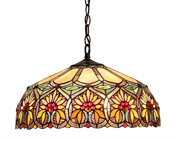 Bohemian Ceiling Lights with Beads, Tassels, and Colorful GlassBohemian Ceiling Lights with Beads, Tassels, and Colorful GlassChloe Lighting CH33453BF18-DH2 Sunny Tiffany-Style 2 Light Floral Ceiling Pendant Fixture 18`` Shade Bohemian Ceiling Lights with Beads, Tassels, and Colorful GlassBohemian Ceiling Lights with Beads, Tassels, and Colorful GlassChloe Lighting CH33453BF18-DH2 Sunny Tiffany-Style 2 Light Floral Ceiling Pendant Fixture 18`` Shade