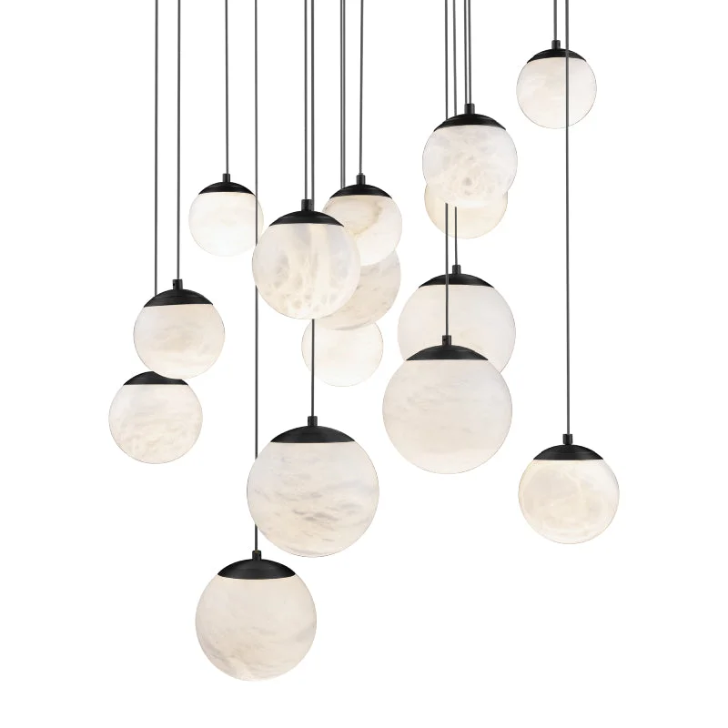 Indian - Themed Ceiling Lights with Intricate Filigree and Mirror WorkIndian - Themed Ceiling Lights with Intricate Filigree and Mirror WorkModern Forms PD-34409R Pisces 9-lt 17" LED Pendant