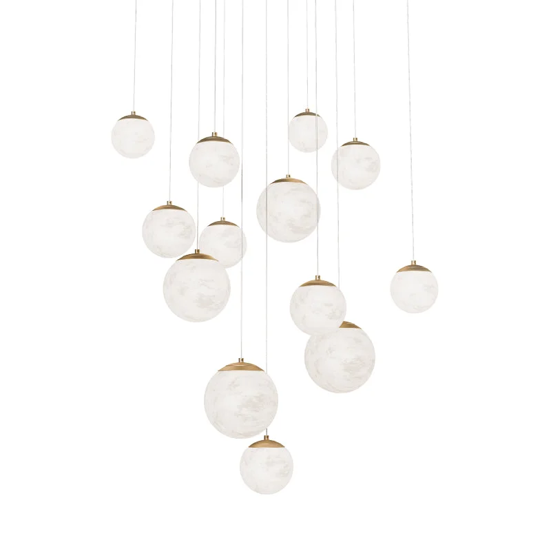 Tropical - Themed Ceiling Lights with Palm - Leaf Shapes and Rattan WrapsTropical - Themed Ceiling Lights with Palm - Leaf Shapes and Rattan WrapsModern Forms PD-34413S Pisces 13-lt 20" LED Pendant
