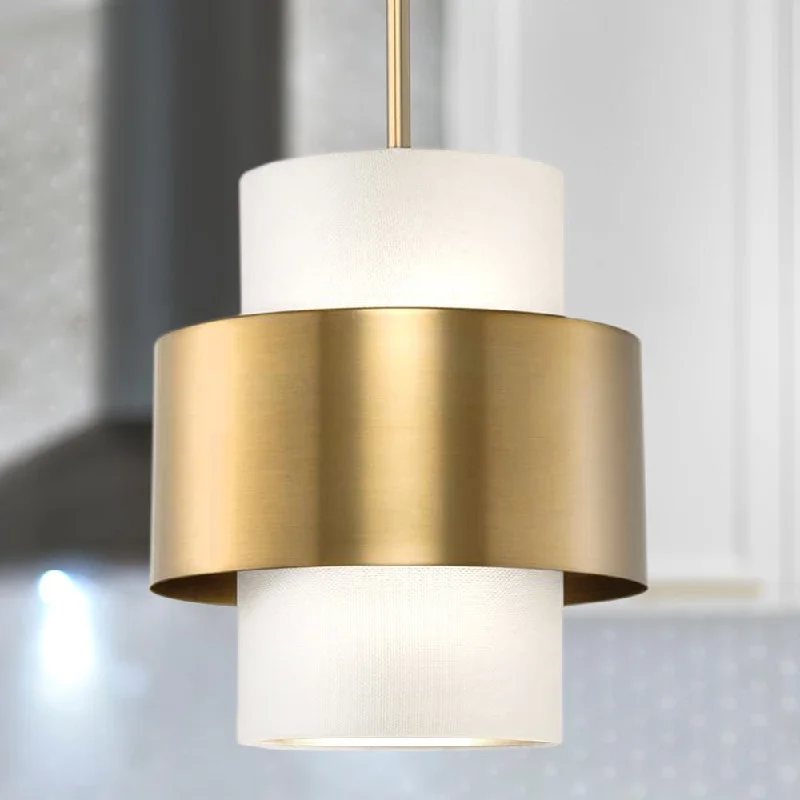 Art Deco Ceiling Lights with Geometric Patterns and Metallic FinishesArt Deco Ceiling Lights with Geometric Patterns and Metallic FinishesUHP4854 Modern Indoor Pendant, 11-1/4''H x 9-1/2"W x 9-1/2''D, Brushed Bronze Finish, Rochester Collection