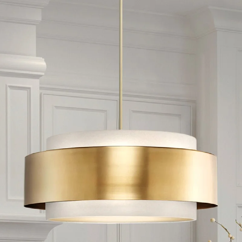 Retro Ceiling Lights Inspired by the 1950s and 1960s DesignRetro Ceiling Lights Inspired by the 1950s and 1960s DesignUHP4860 Modern Indoor Pendant, 9-5/8''H x 22"W x 22''D, Brushed Bronze Finish, Rochester Collection