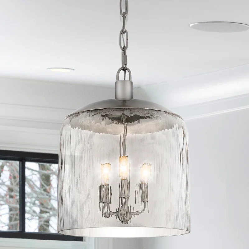 Glass Ceiling Lights with Frosted, Colored, or Etched GlassGlass Ceiling Lights with Frosted, Colored, or Etched GlassUQL5740 Traditional Indoor Pendant, 18''H x 14''W x 14''D, Brushed Nickel Finish, Zennor Collection Glass Ceiling Lights with Frosted, Colored, or Etched GlassGlass Ceiling Lights with Frosted, Colored, or Etched GlassUQL5740 Traditional Indoor Pendant, 18''H x 14''W x 14''D, Brushed Nickel Finish, Zennor Collection