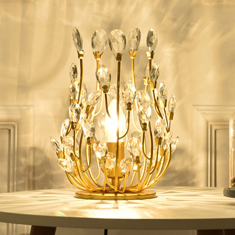 fabric table lamps with a linen shade for a relaxed and breathable lookfabric table lamps with a linen shade for a relaxed and breathable lookGiorgia - 1 Head Table Lamp with Swirled Arm Crystal Teardrops