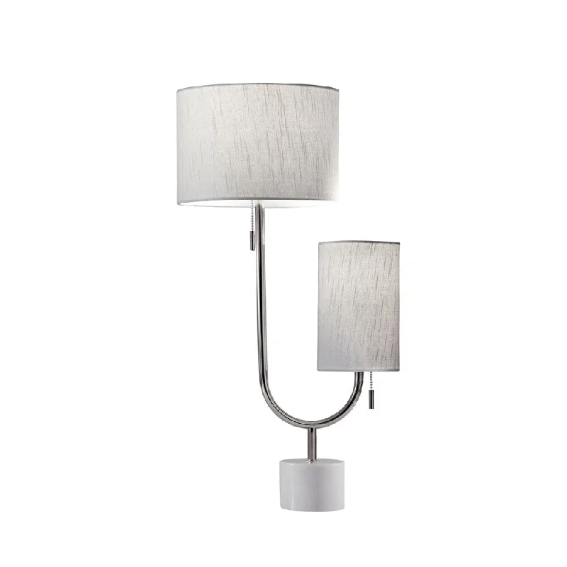 coastal style table lamps with nautical elements for beach housescoastal style table lamps with nautical elements for beach housesAdesso Sloan Polished Nickel and White Marble Table Lamp
