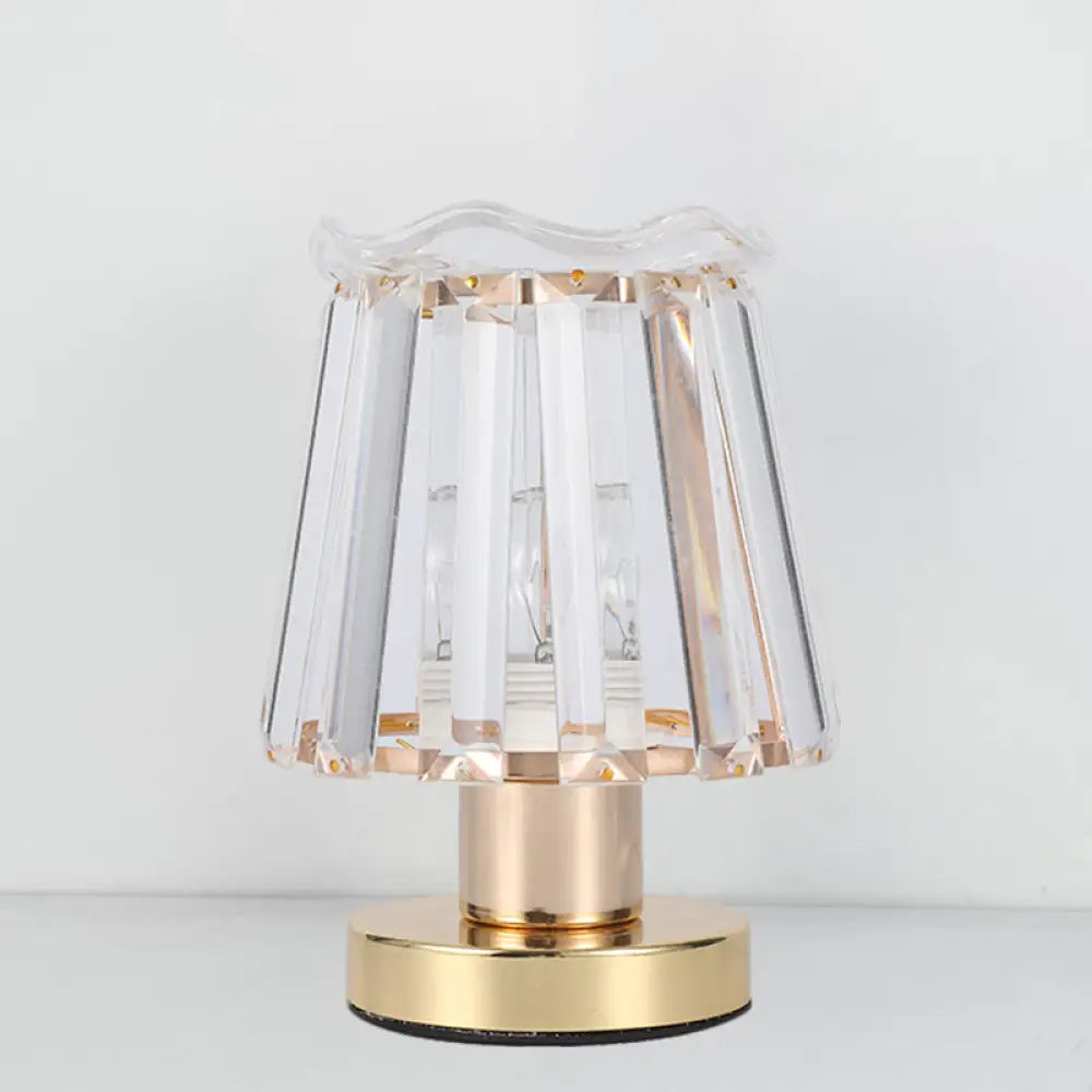 ceramic table lamps with hand painted designs for an artistic touchceramic table lamps with hand painted designs for an artistic touchLouise - Gold Beveled Crystal Prisms Tapered Desk Light Minimalist 1 Light Reading Lamp in Gold