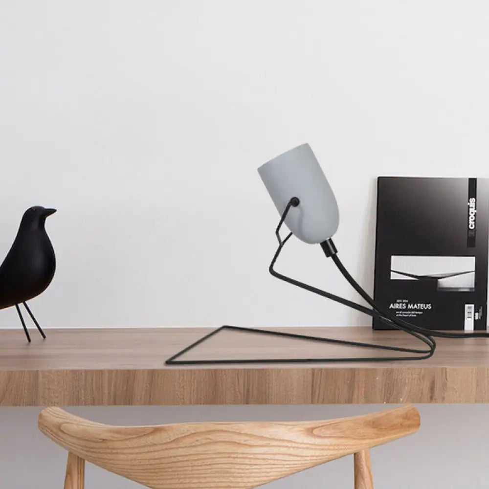 leather table lamps with a distressed texture for a rugged charmleather table lamps with a distressed texture for a rugged charmVintage Iron Bedroom Table Lamp with Black Triangle Frame and Grey Cement Detail - 1 Light Night Light