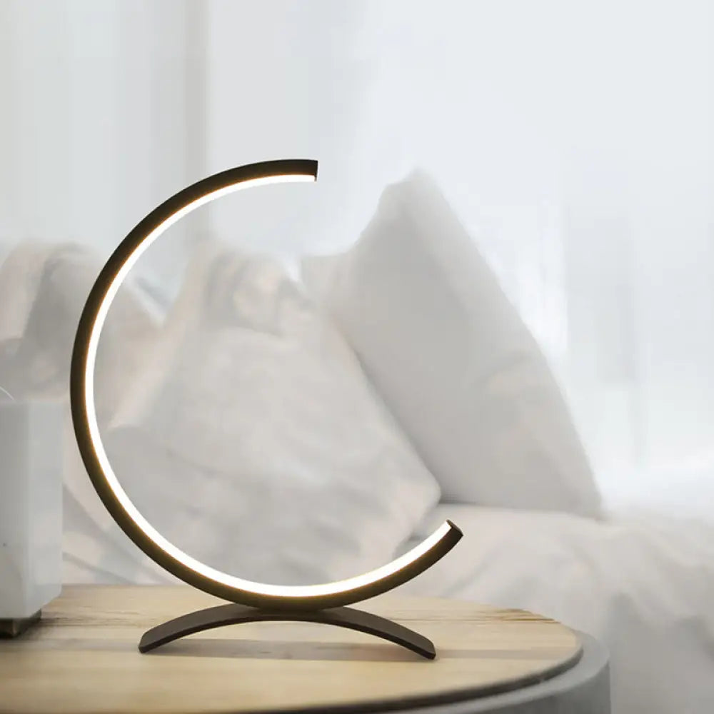 modern minimalist table lamps for contemporary living roomsmodern minimalist table lamps for contemporary living roomsModern Acrylic C-Shape Nightstand Lamp - Black/Gold LED Desk Light for Bedroom
