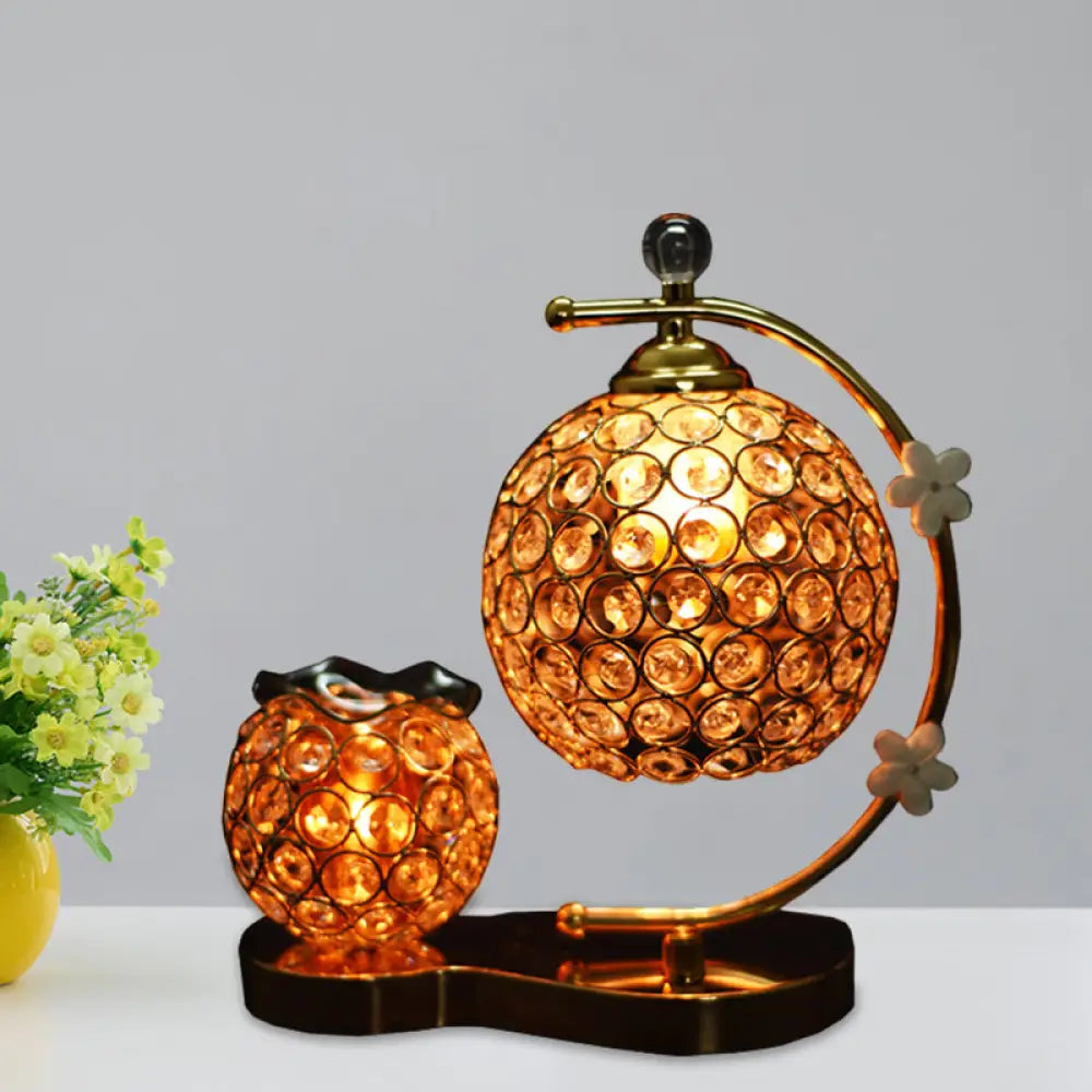 victorian style table lamps with ornate details for traditional homesvictorian style table lamps with ornate details for traditional homesAlhena - Crystal Global Crystal Encrusted Desk Lamp Simplicity Single Head Gold Night Table Light with Floret Decor