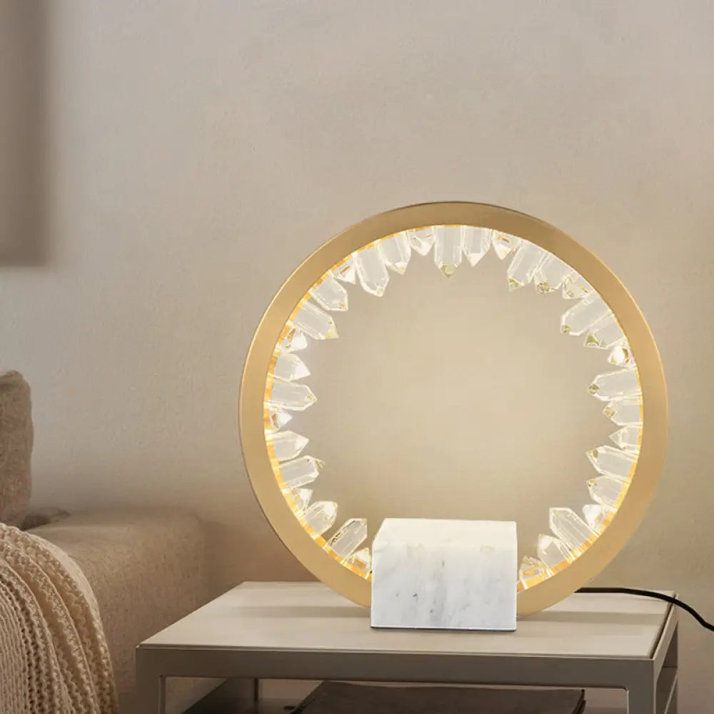 glass table lamps with a frosted surface for soft light diffusionglass table lamps with a frosted surface for soft light diffusionModern Metal Bedside LED Night Lamp with Inner Magnet Crystal Decor - Gold Loop Table Light
