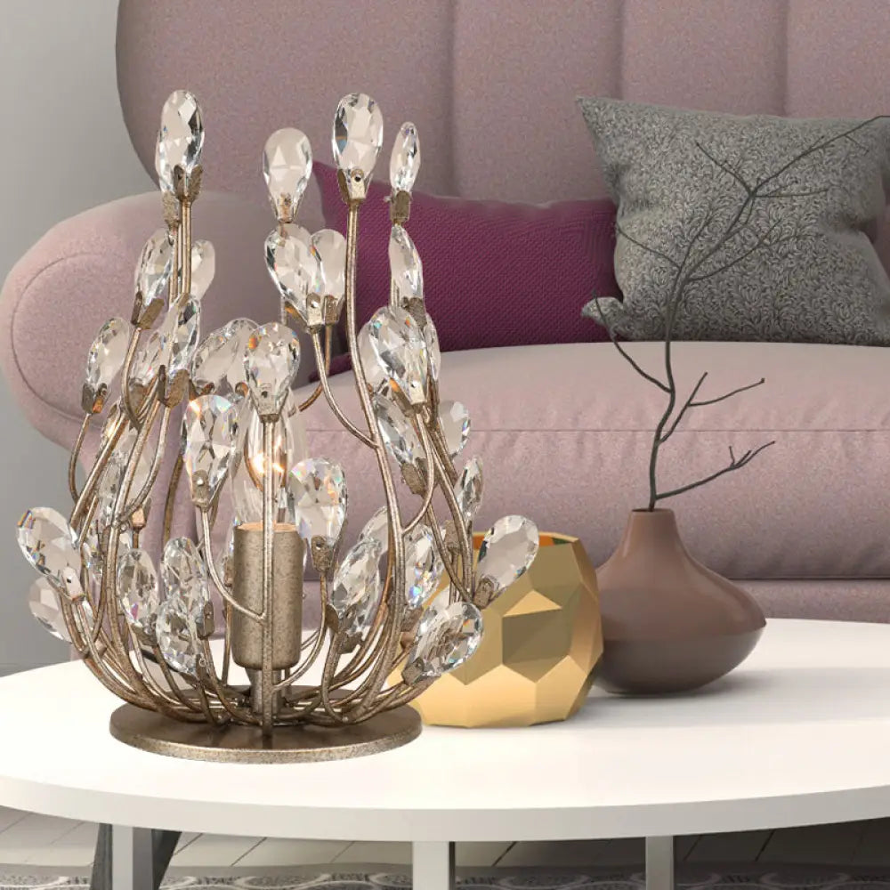 crystal table lamps with dazzling prisms for a glamorous effectcrystal table lamps with dazzling prisms for a glamorous effectVintage Crystal Flower Vine Table Lamp with Faceted Gold/Silver Finish - Elegant Hotel Nightstand Lighting