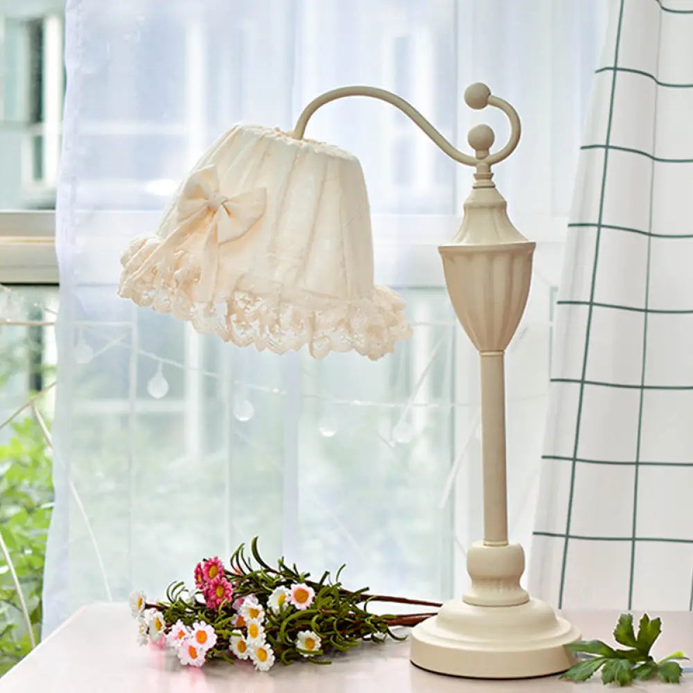 rustic farmhouse table lamps for cozy kitchensrustic farmhouse table lamps for cozy kitchensWhite Lace Trim Kids Nightstand Light with 1-Light - perfect for Girl's Bedroom