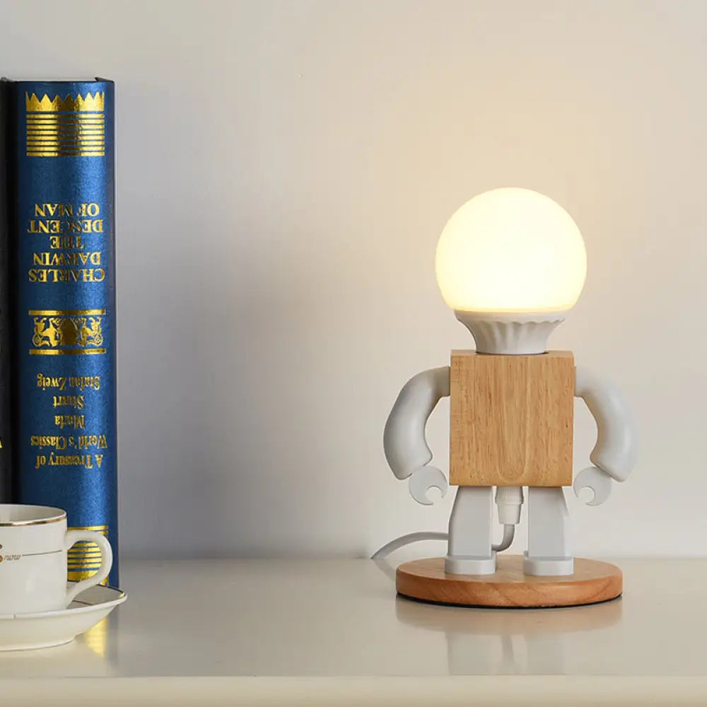 leather table lamps with a distressed texture for a rugged charmleather table lamps with a distressed texture for a rugged charmMetal Robot Shaped Nightstand Lamp - Cartoon Design, 1 Light, White & Wood Bedside Table Light